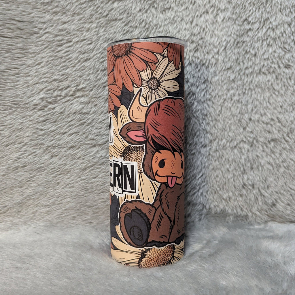 Sweet Sassy and Southern Highland Cow Tumbler 20oz With Reusable Straw
