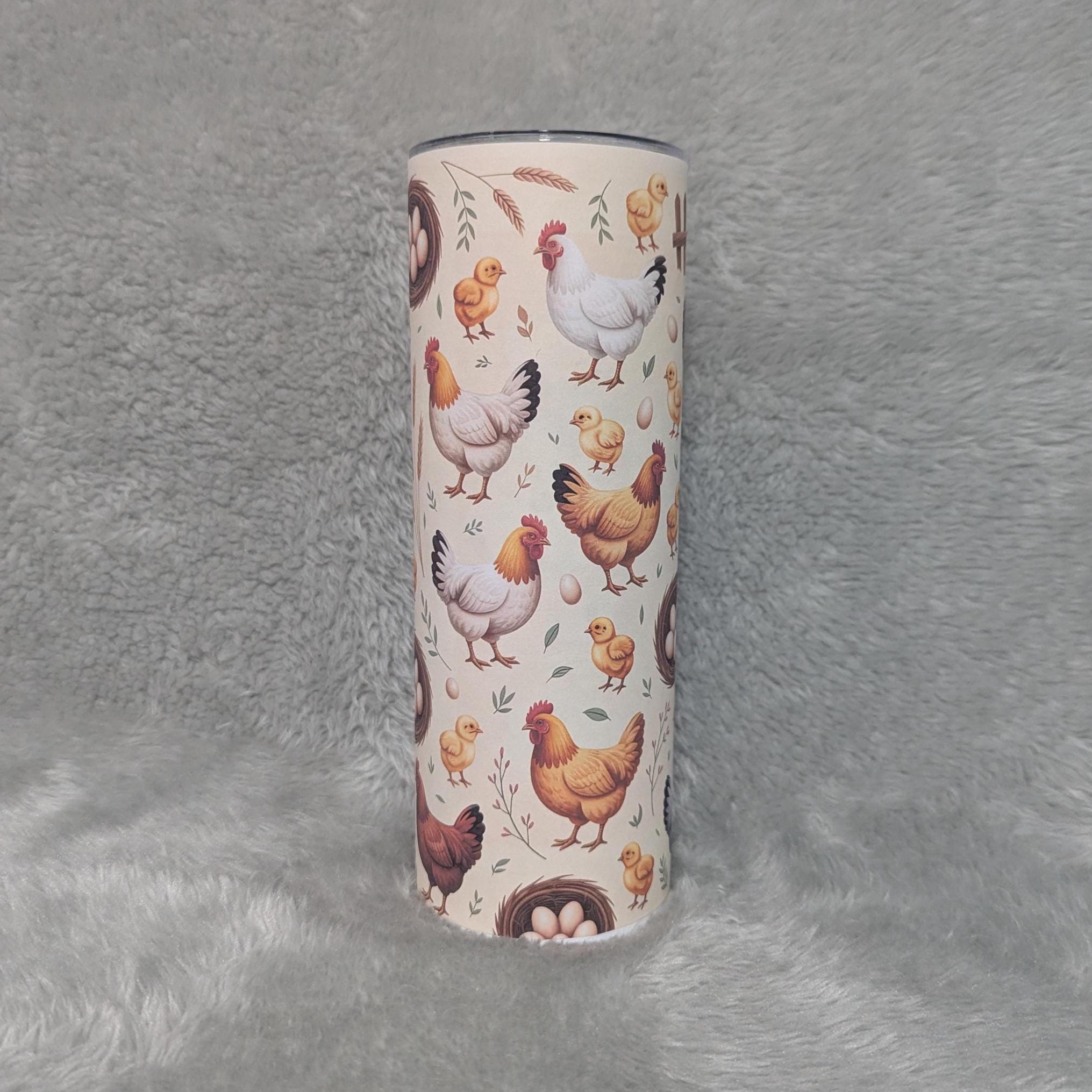 Chicken Tumbler With Reusable Straw 20oz With Reusable Straw