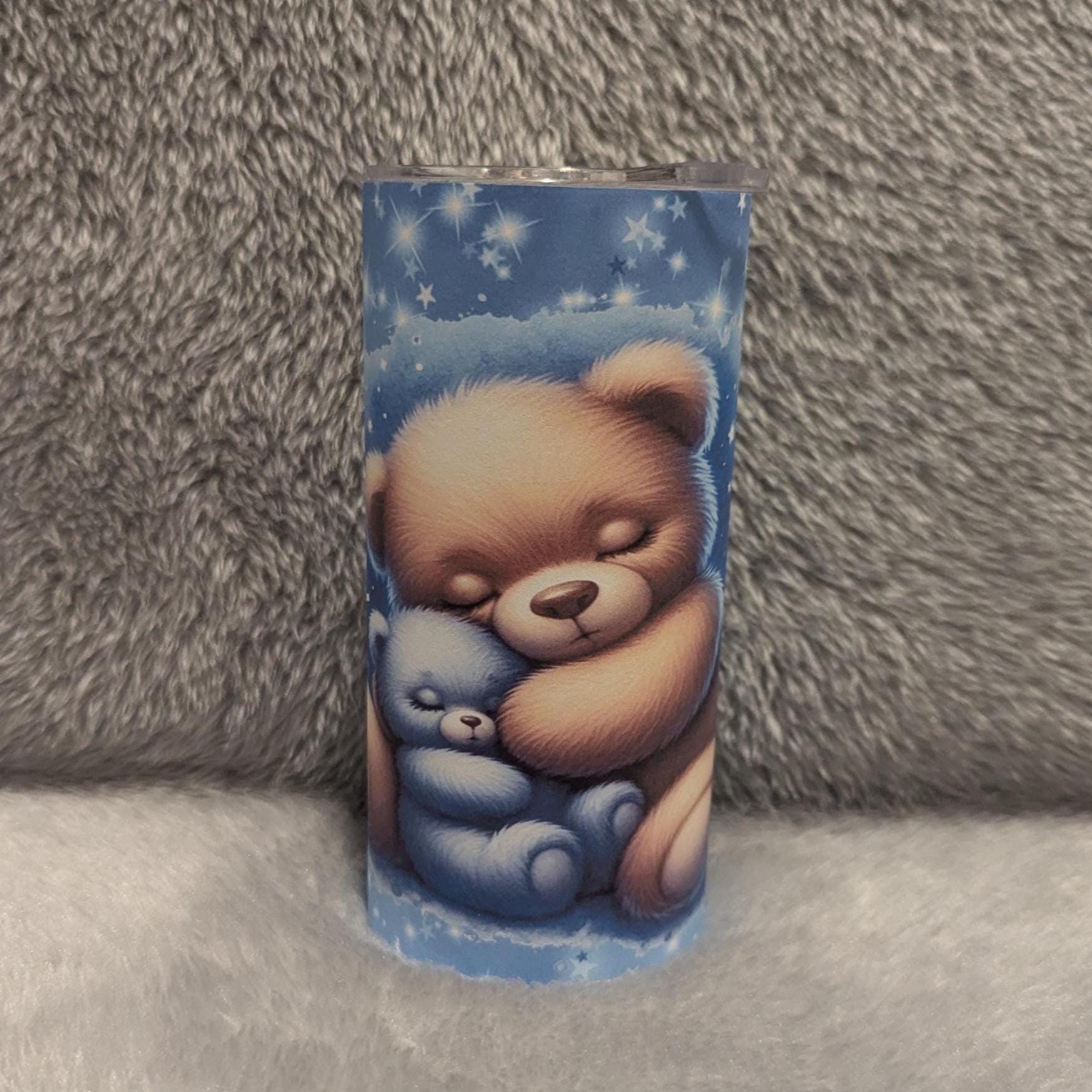 Sleeping Teddy Bear 15oz Tumbler Can Be Personalized