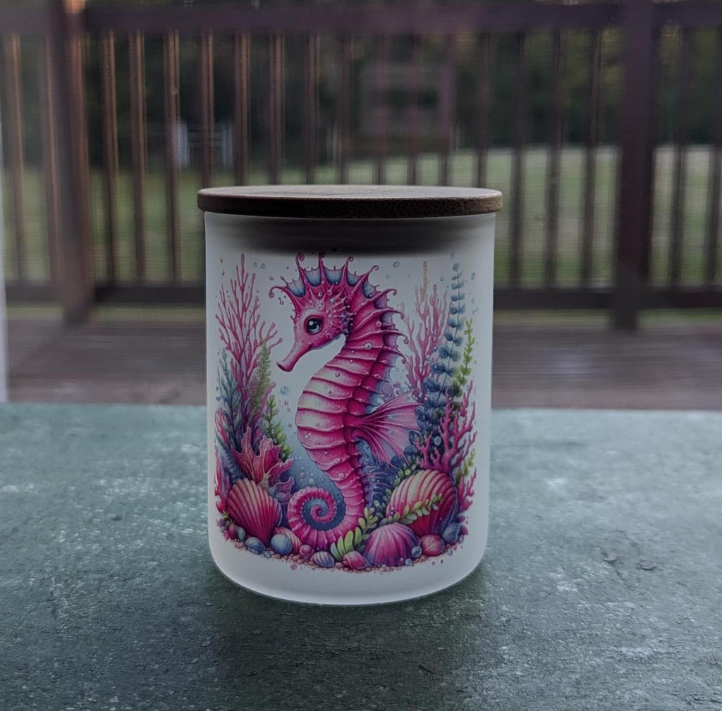 Pink Seahorse Candle Holder With A Battery Operated Flickering Tea Light