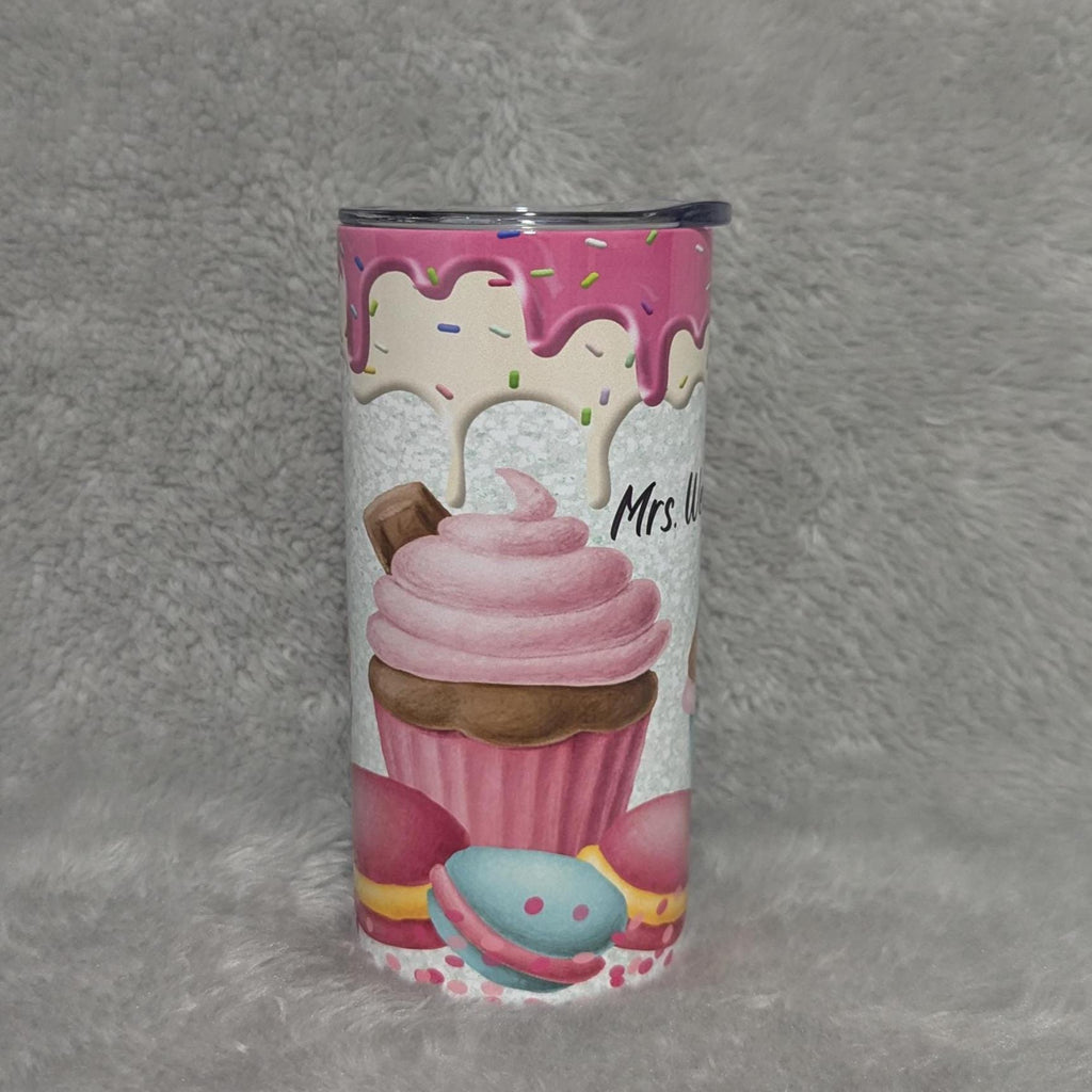Kids Fun Cupcake Tumbler 15oz With Reusable Straw, Can Be Personalized