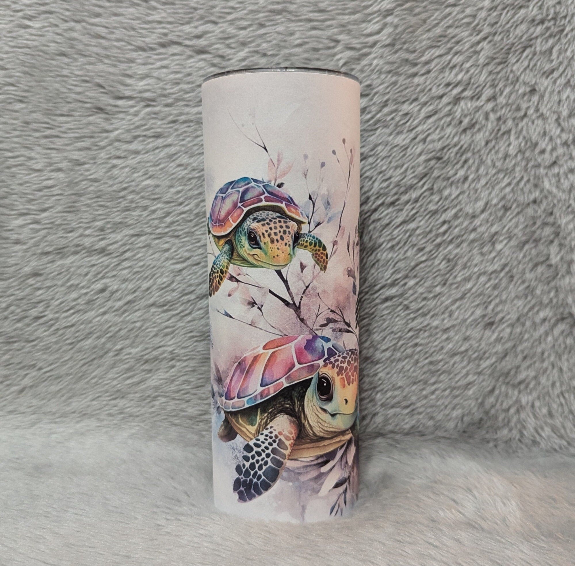 Sea Turtle Tumbler 20oz With Reusable Straw, Can Be Personalized