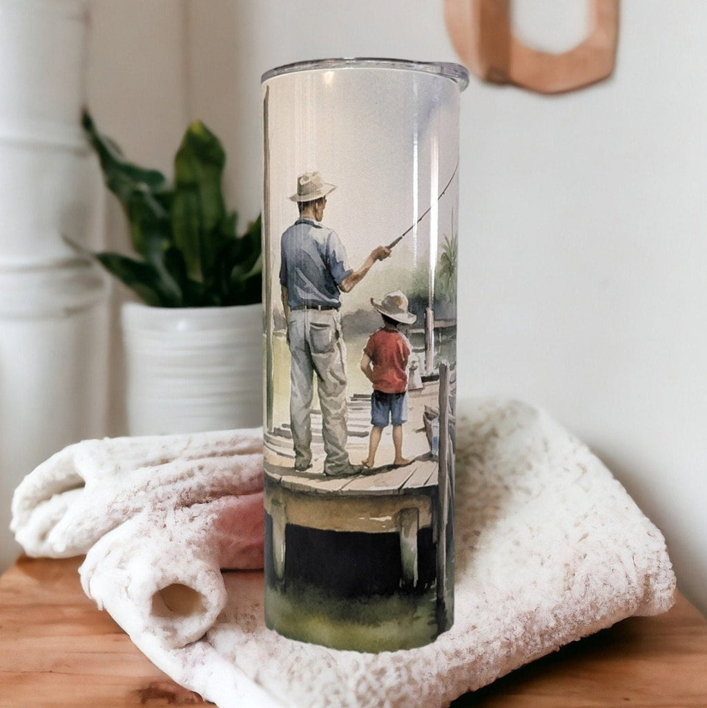 Fishing Tumbler 20oz With Reusable Straw, Can Be Personalized