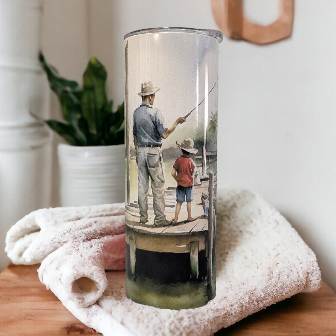 Fishing Tumbler 20oz With Reusable Straw, Can Be Personalized
