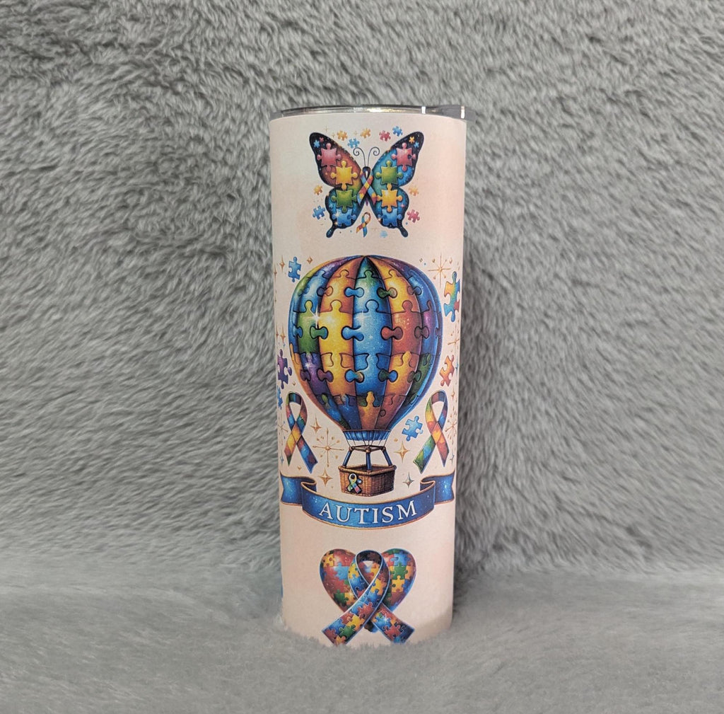 Autism Awareness Affirmation Tumbler 20oz With Reusable Straw, Can Be Personalized