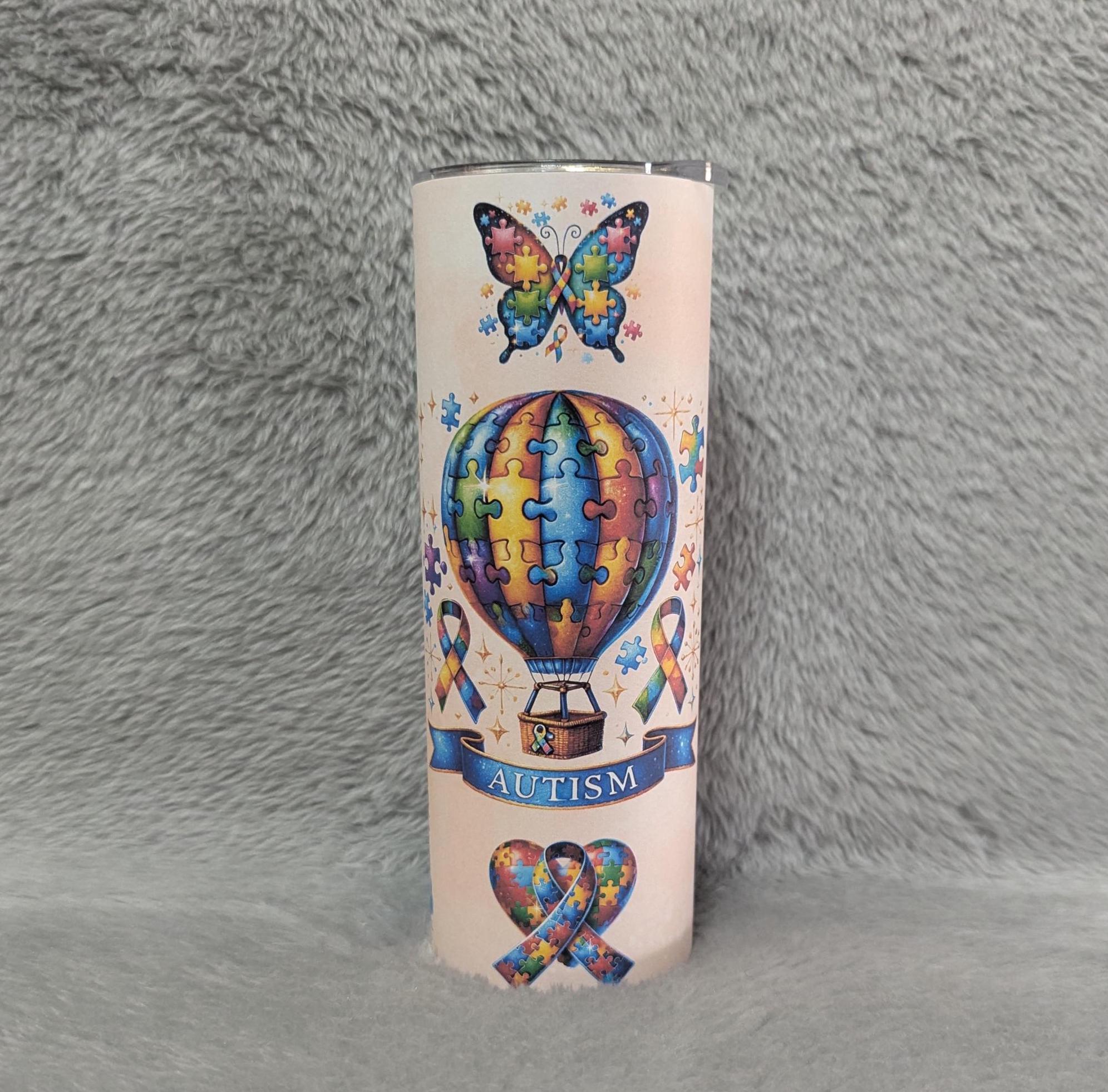 Autism Awareness Affirmation Tumbler 20oz With Reusable Straw, Can Be Personalized