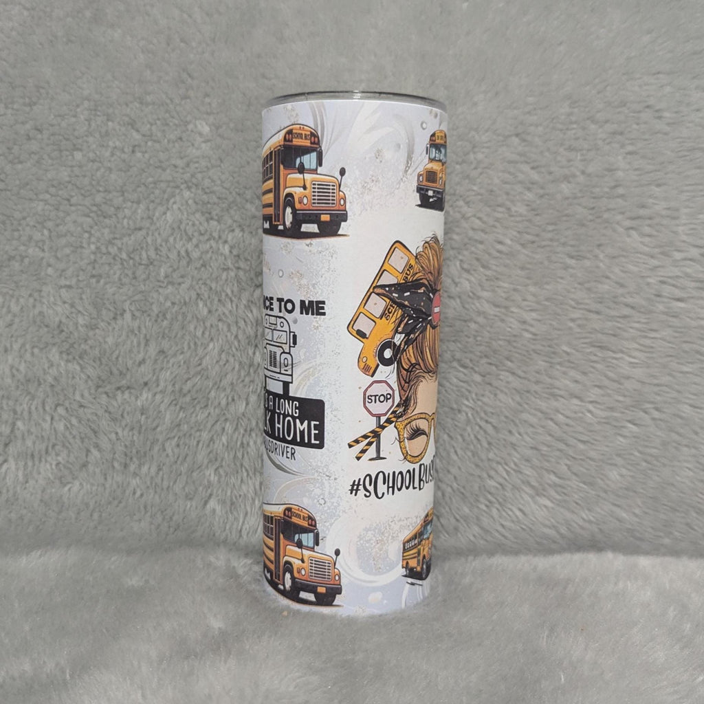 School Bus Driver Tumbler 20oz With Reusable Straw, Can Be Personalized