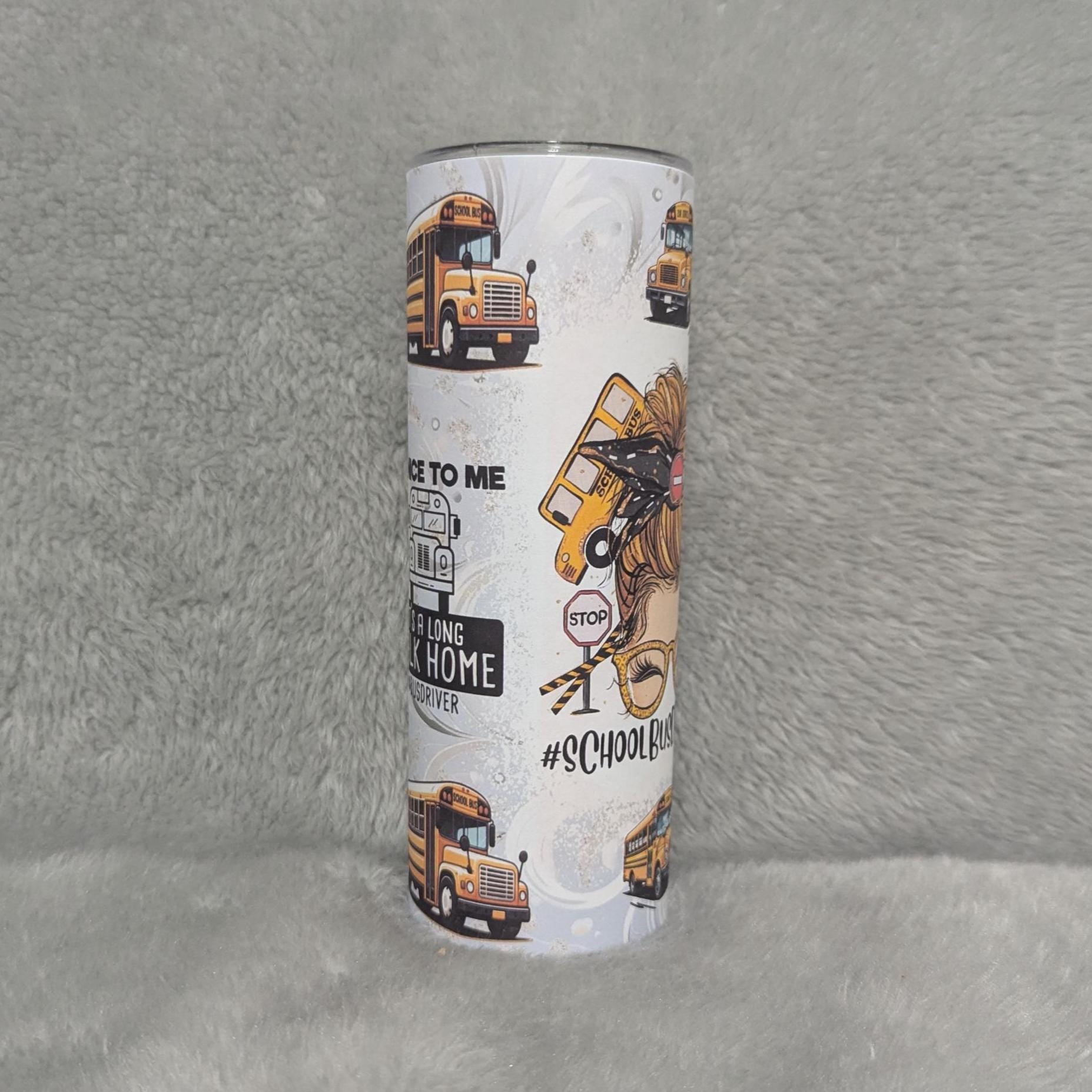 School Bus Driver Tumbler 20oz With Reusable Straw, Can Be Personalized