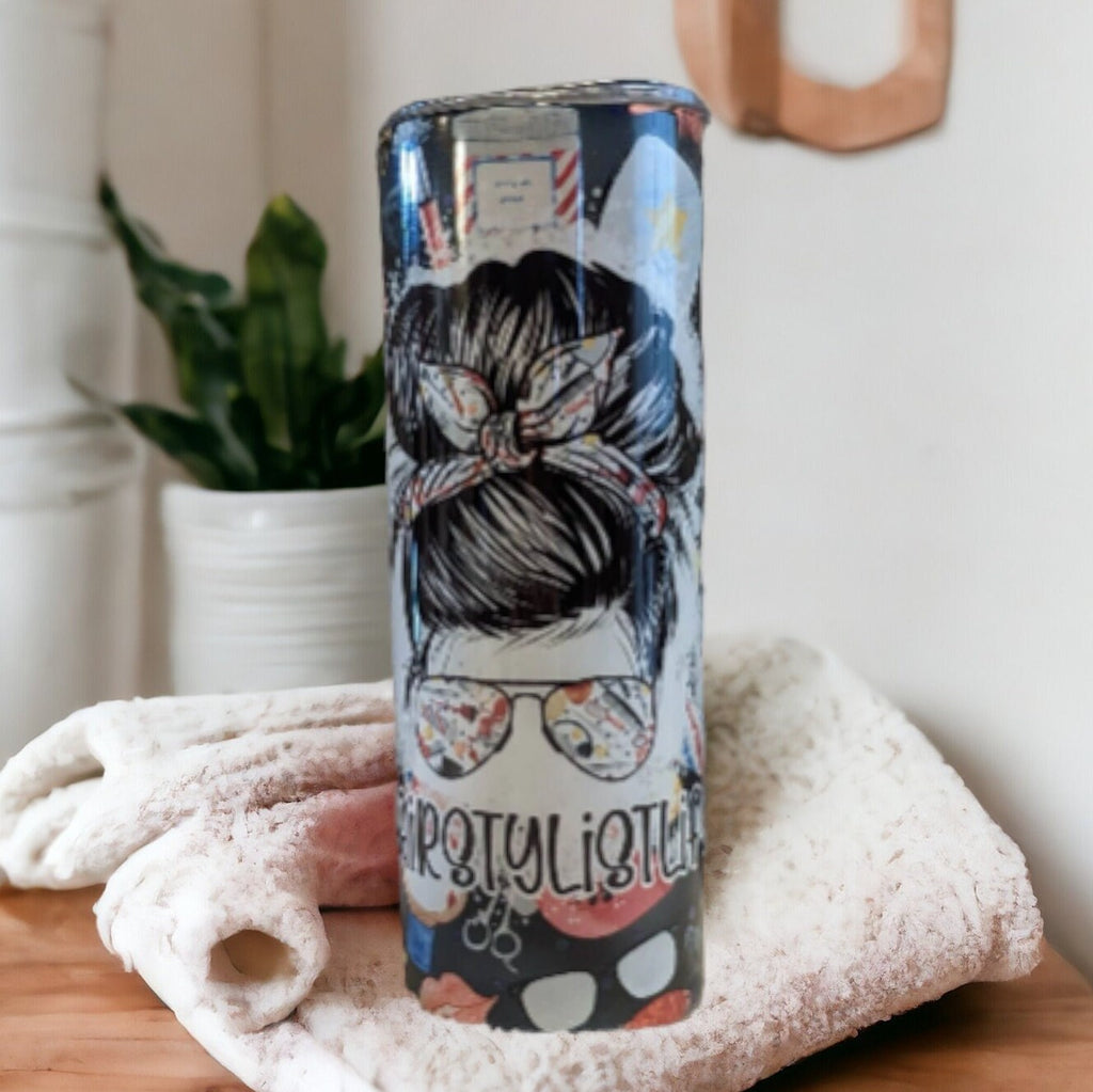Hair Stylist Tumbler 20oz With Reusable Straw, Can Be Personalized