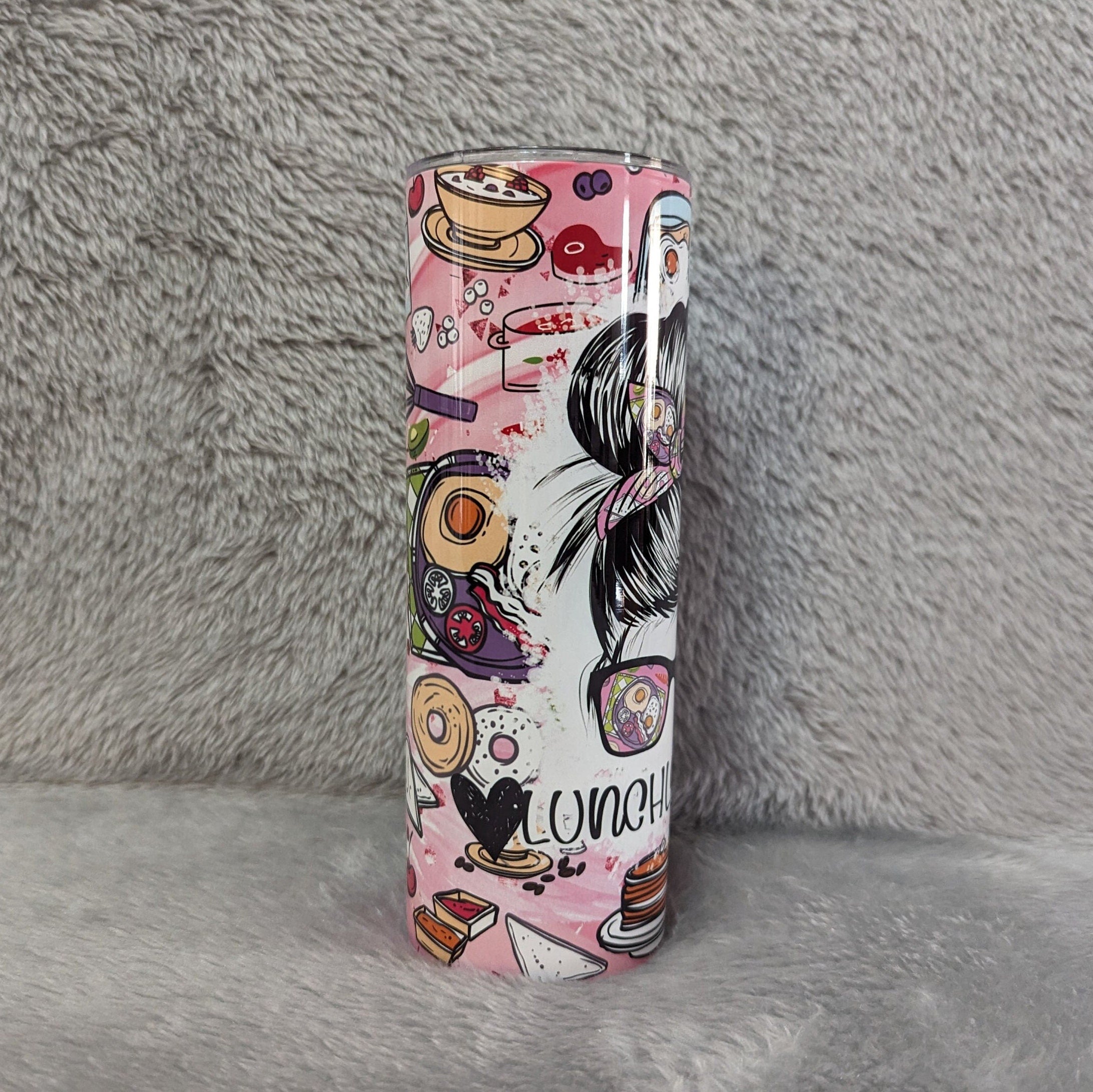 Lunch Lady Tumbler 20oz With Reusable Straw, Can Be Personalized