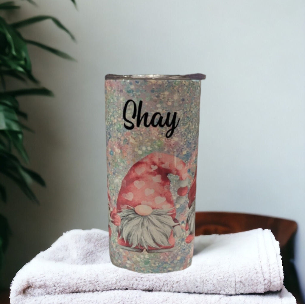 Kids Gnome Tumbler 15oz With Reusable Straw, Can Be Personalized