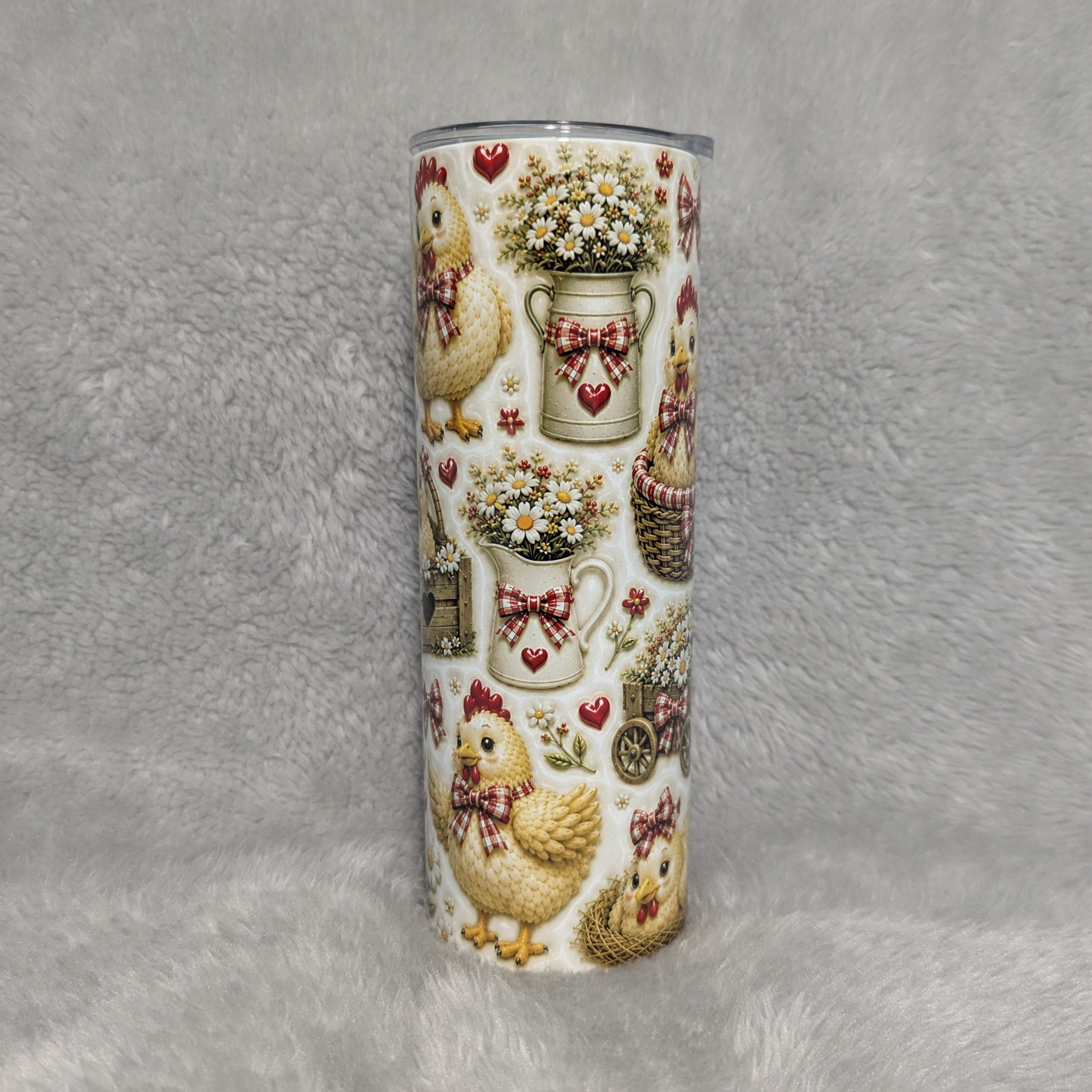 Chicken Tumbler 20oz - 3D Design with Reusable Straw