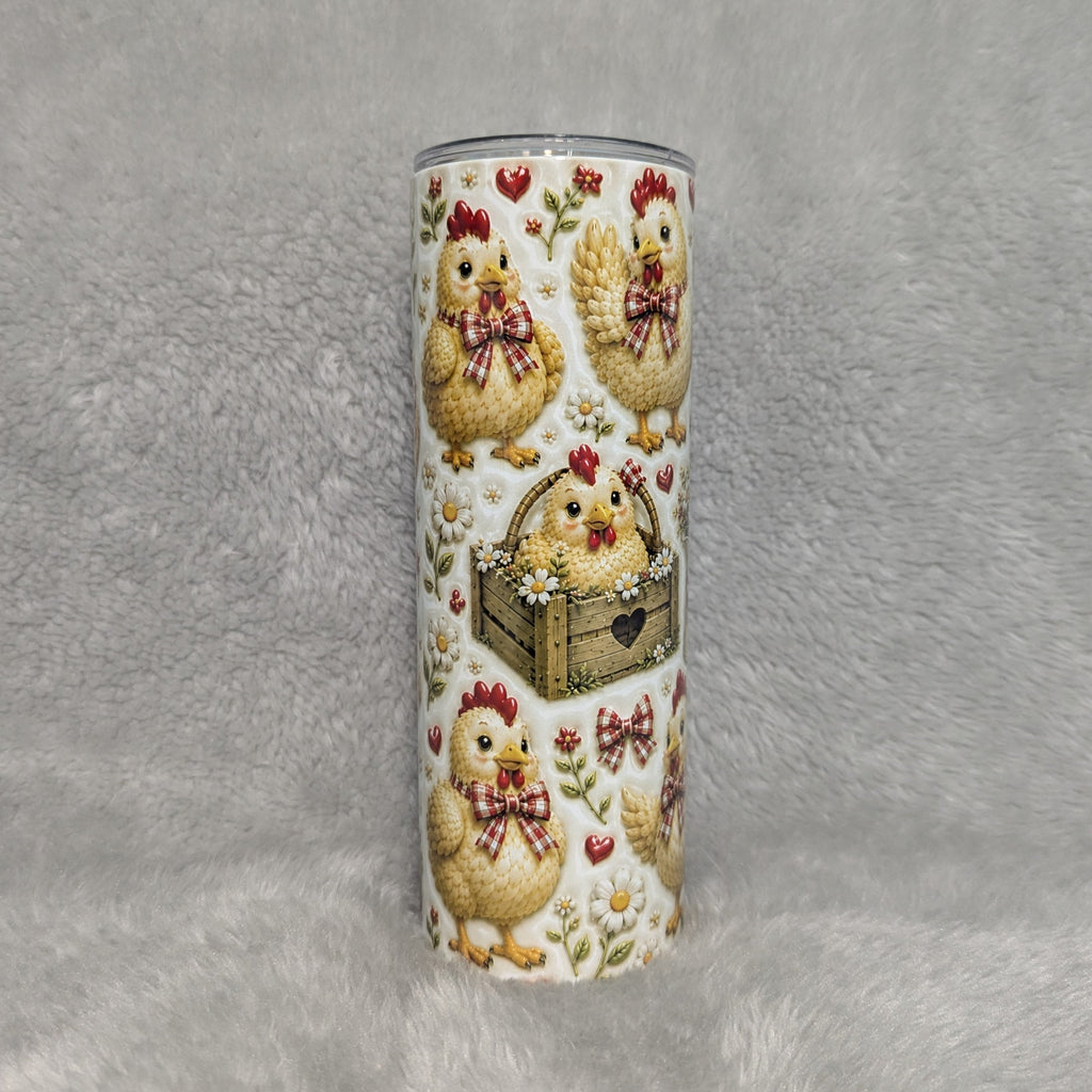 Chicken Tumbler 20oz - 3D Design with Reusable Straw
