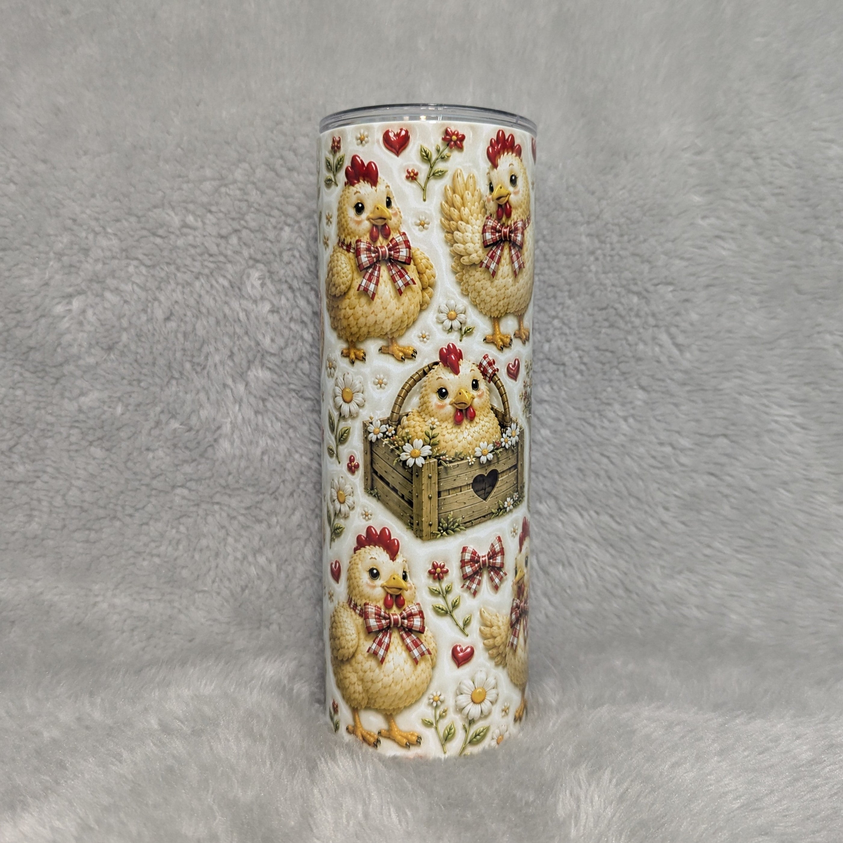 Chicken Tumbler 20oz - 3D Design with Reusable Straw