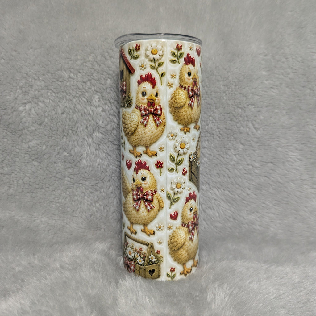 Chicken Tumbler 20oz - 3D Design with Reusable Straw