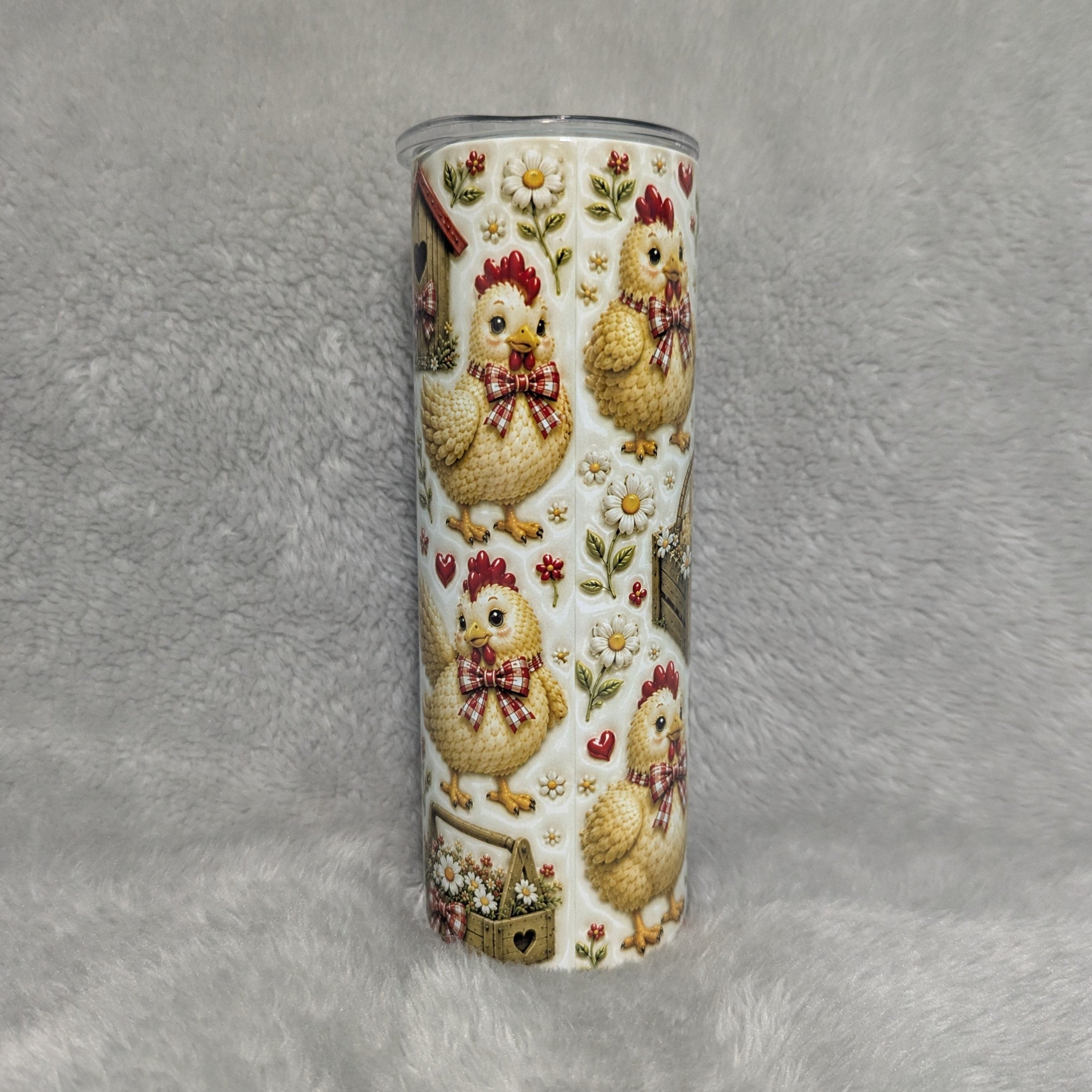 Chicken Tumbler 20oz - 3D Design with Reusable Straw