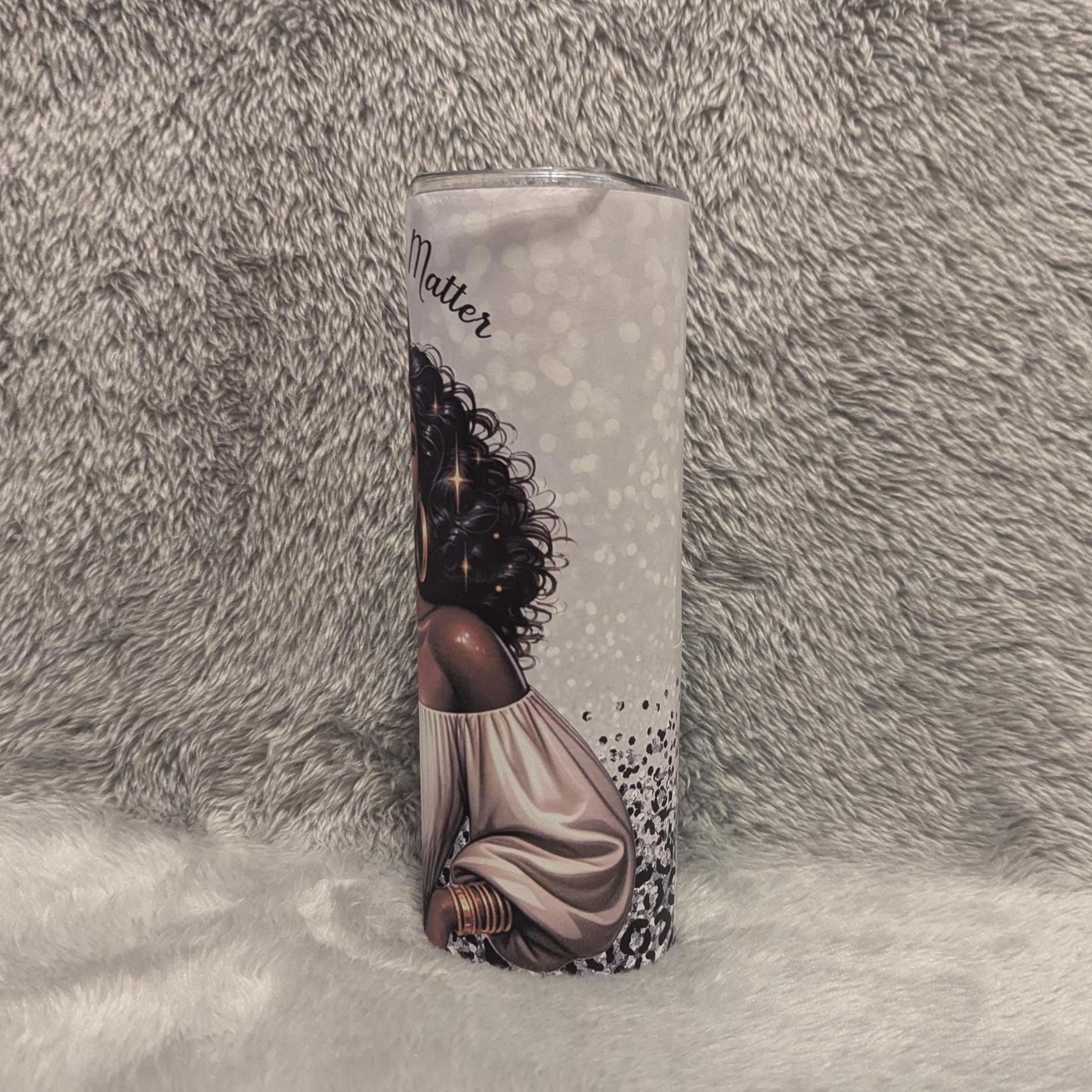 Black Lives Matter Tumbler 20oz With Reusable Straw, Can Be Personalized