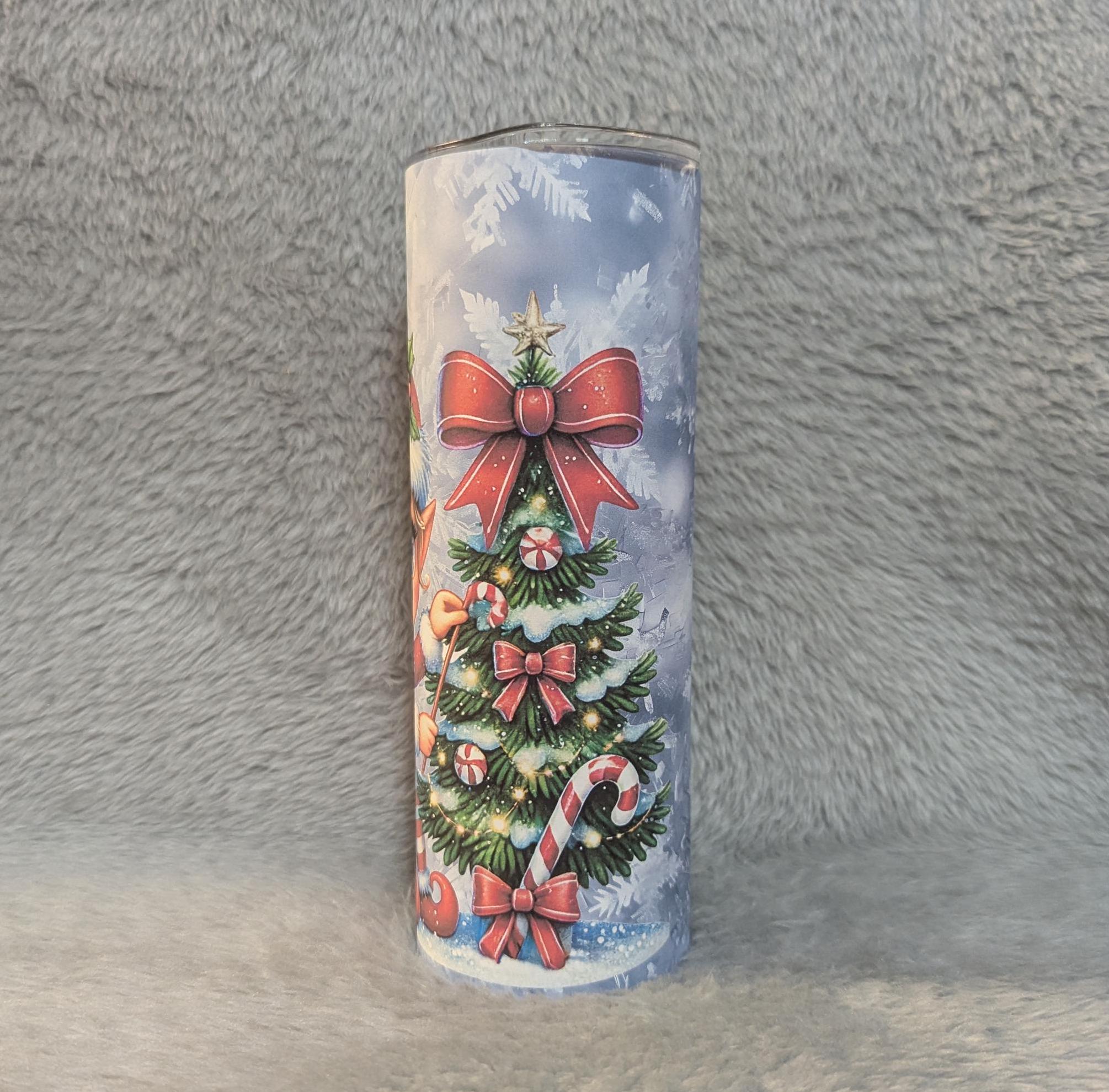 Christmas Elf Tumbler 20oz With Reusable Straw, Can Be Personalized