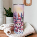 Snowman Tumbler 20oz With Reusable Straw, Can Be Personalized