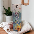 Seahorse Tumbler 20oz With Reusable Straw, Can Be Personalized