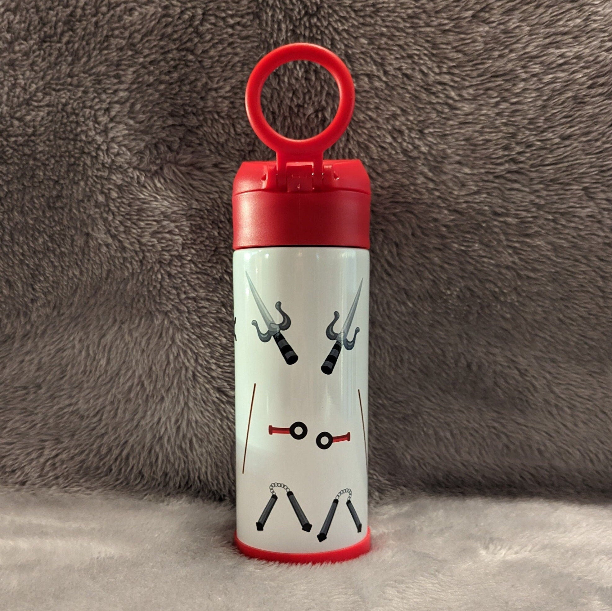 Ninja Water Bottle 12oz With Reusable Straw Can Be Personalized