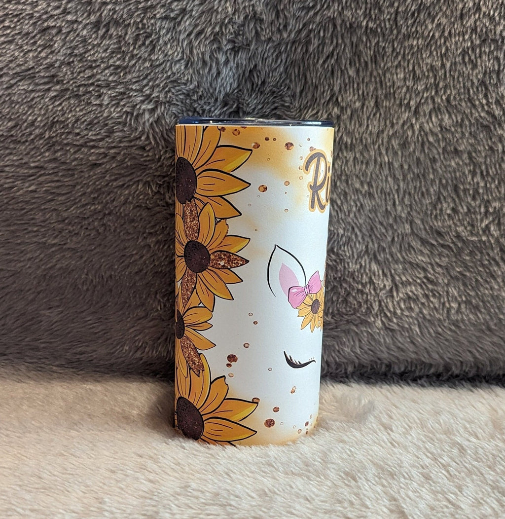 Kids Unicorn Tumbler 15oz With Reusable Straw, Can Be Personalized