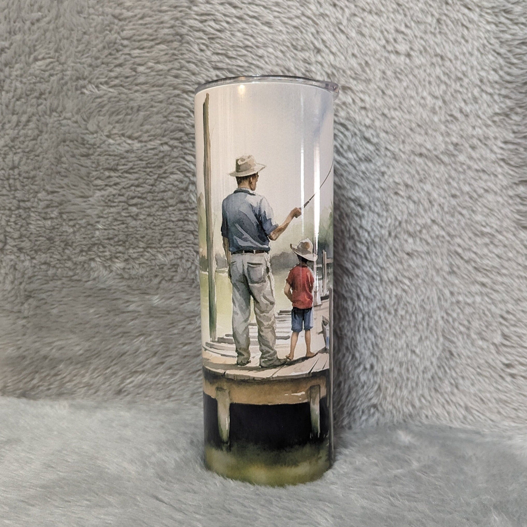 Fishing Tumbler 20oz With Reusable Straw, Can Be Personalized