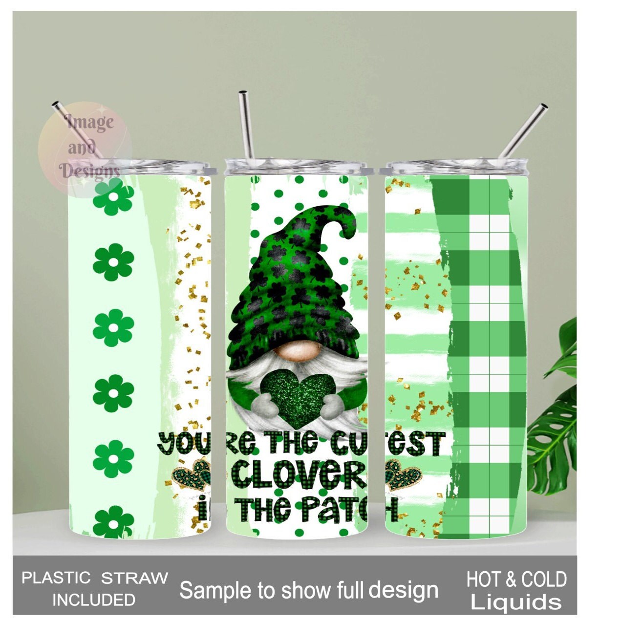 You Are The Cutest Clover In The Patch Irish Gnome Tumbler 20oz With Reusable Straw