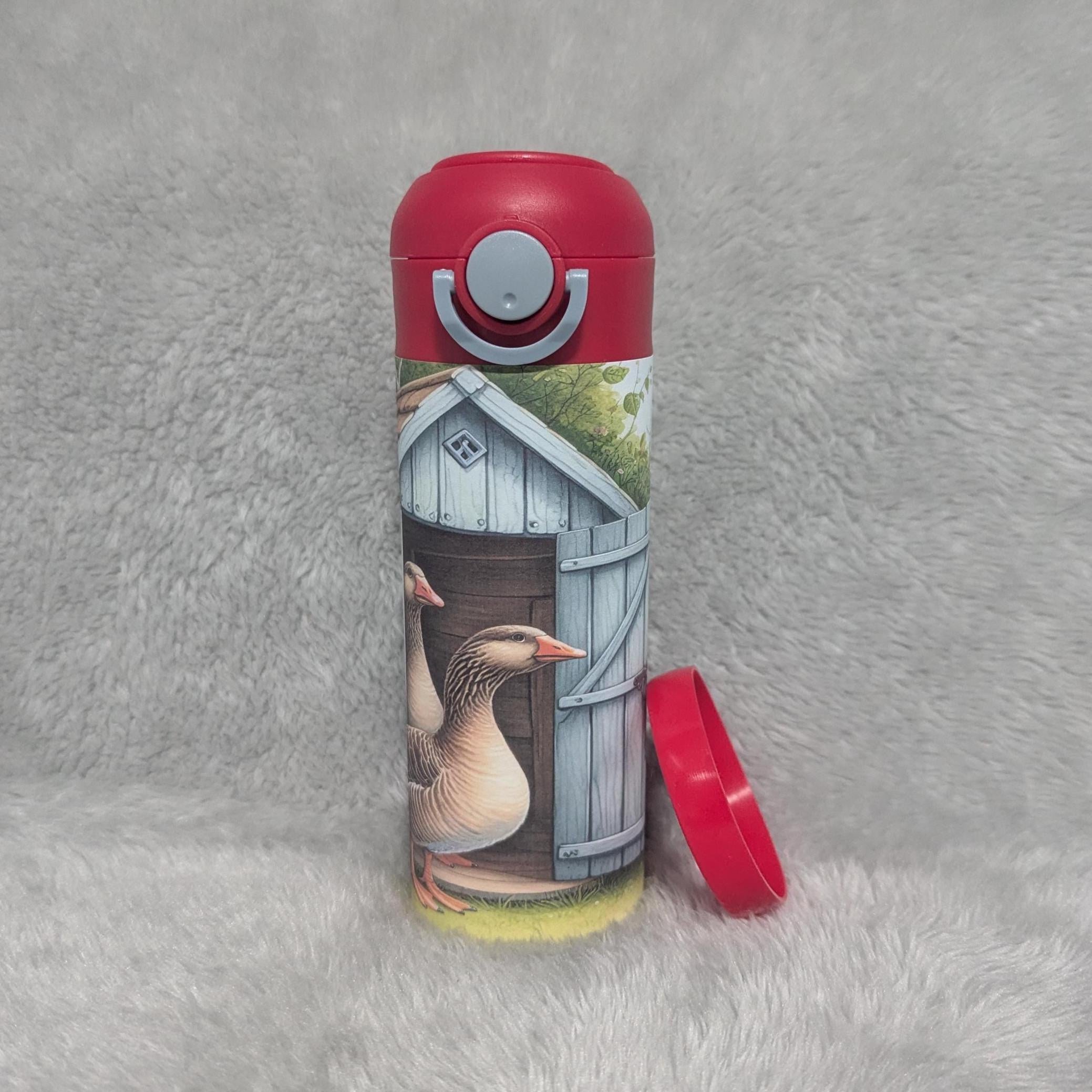 Kids Goose Water Bottle 12oz With Reusable Straw Can Be Personalized