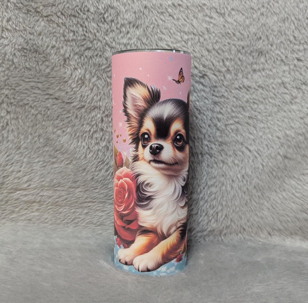 Chihuahua Dog  Tumbler 20oz With Reusable Straw, Can Be Personalized