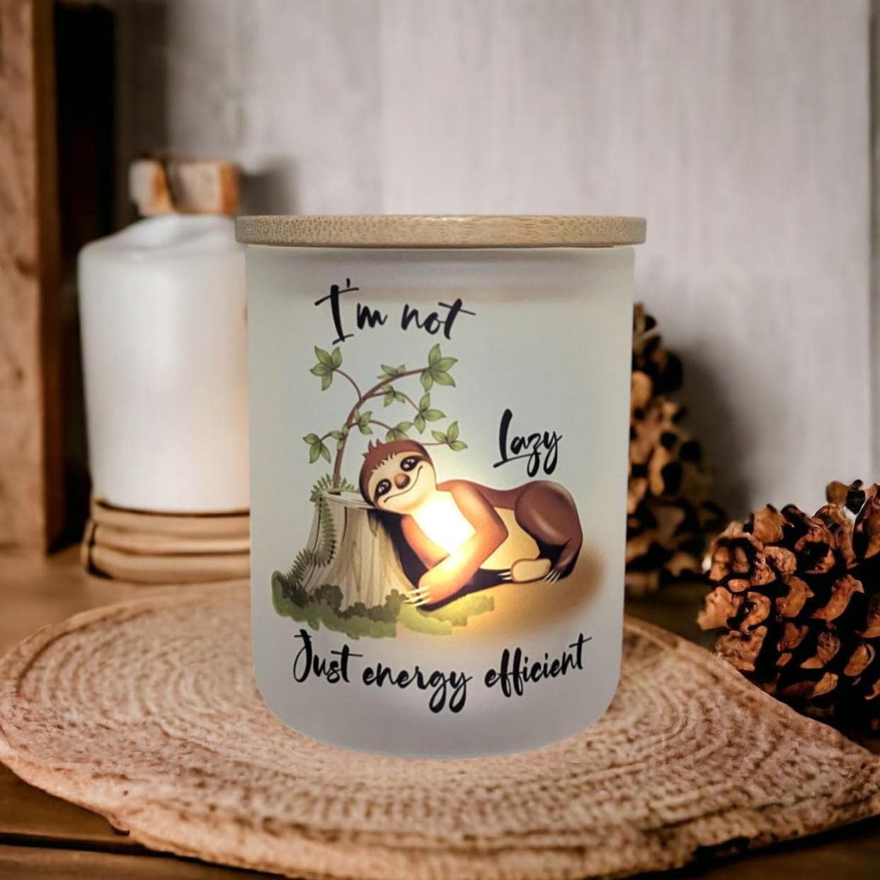 Sloth Candle Holder With A Battery Operated Flickering Tea Light