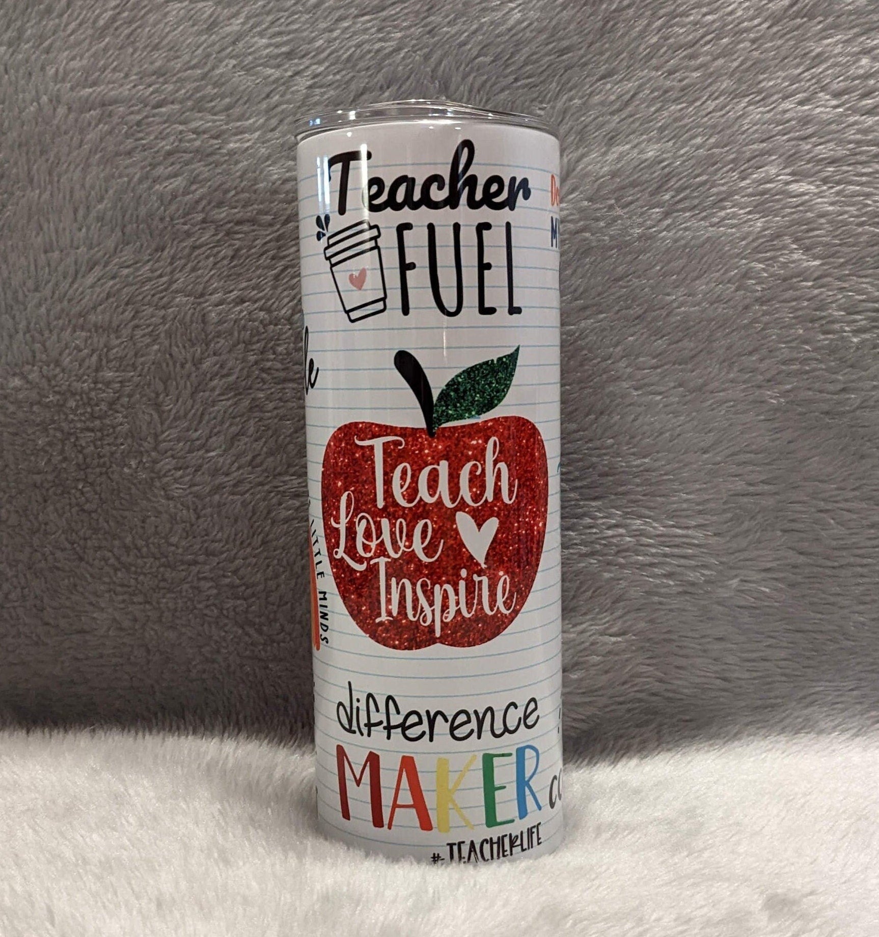 Teacher Affirmation Tumbler With Reusable Straw