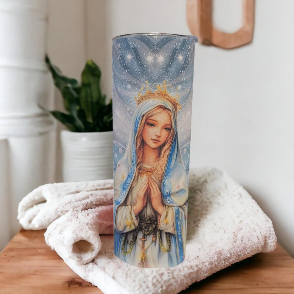 Mother Mary Tumbler 20oz With Reusable Straw