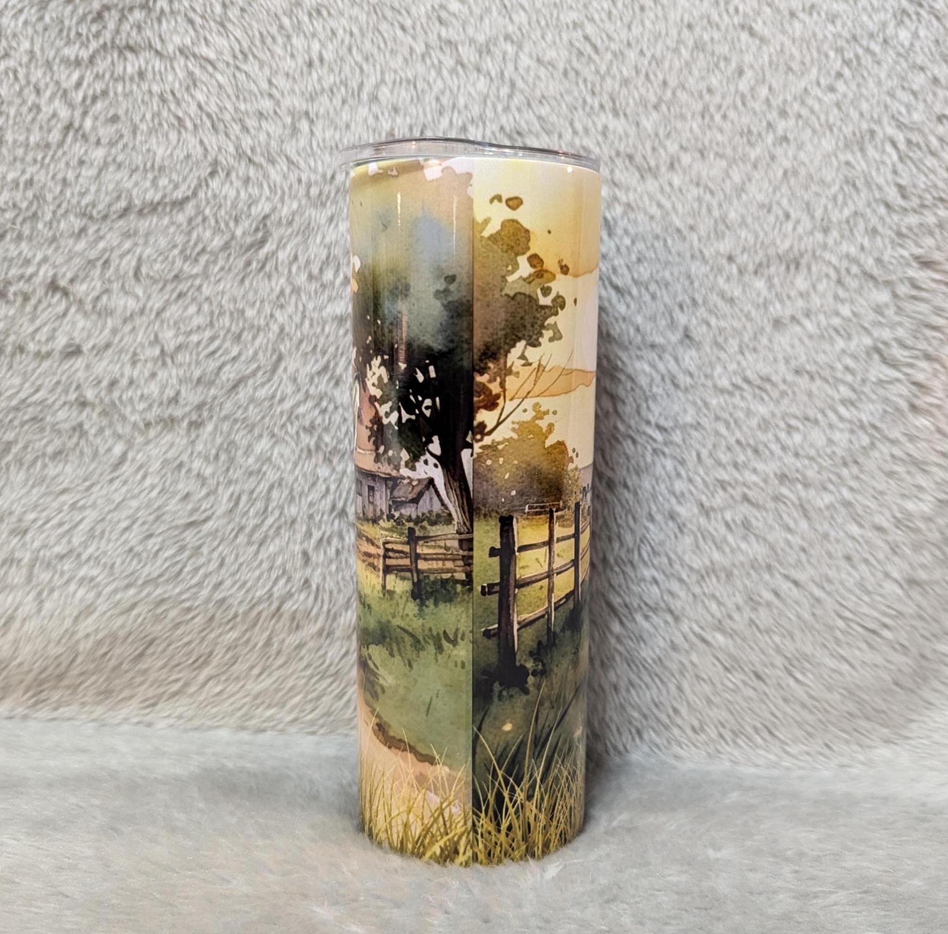 Donkey Tumbler with A Watercolor Design 20oz With Reusable Straw, Can Be Personalized