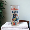 Kids Autism Awareness Dinosaur Tumbler 15oz With Reusable Straw, Can Be Personalized
