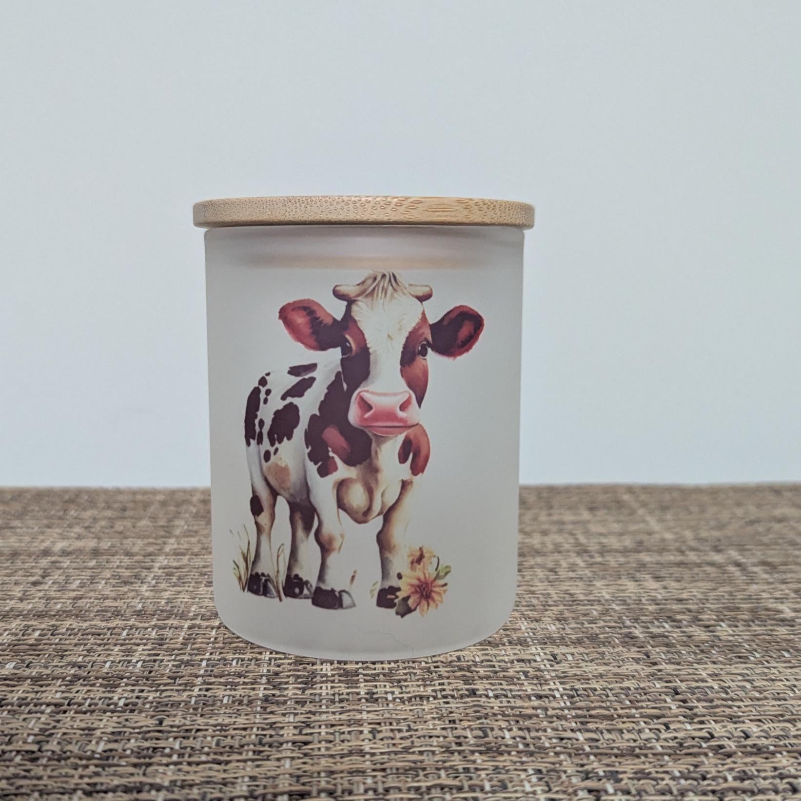 Cow Candle Holder With A Battery Operated Flickering Tea Light