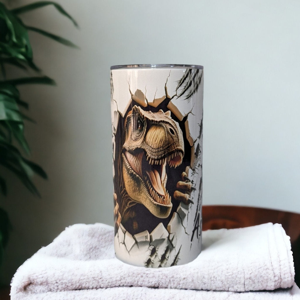 Kids Dinosaur Tumbler 15oz With Reusable Straw, Can Be Personalized