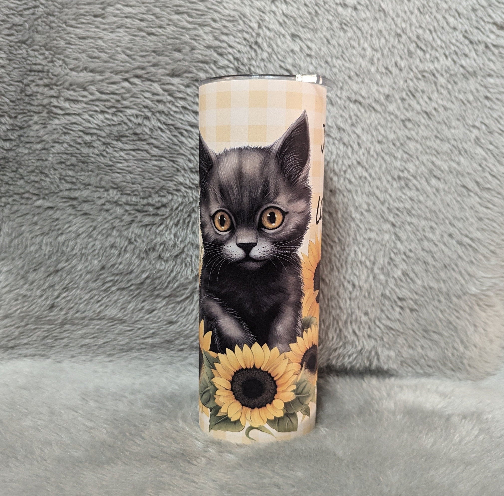 Just A Girl Who Loves Kittens Tumbler 20oz With Reusable Straw, Can Be Personalized