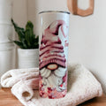 Gnome Tumbler With A Cute Gnome Couple 20oz With Reusable Straw, Can Be Personalized