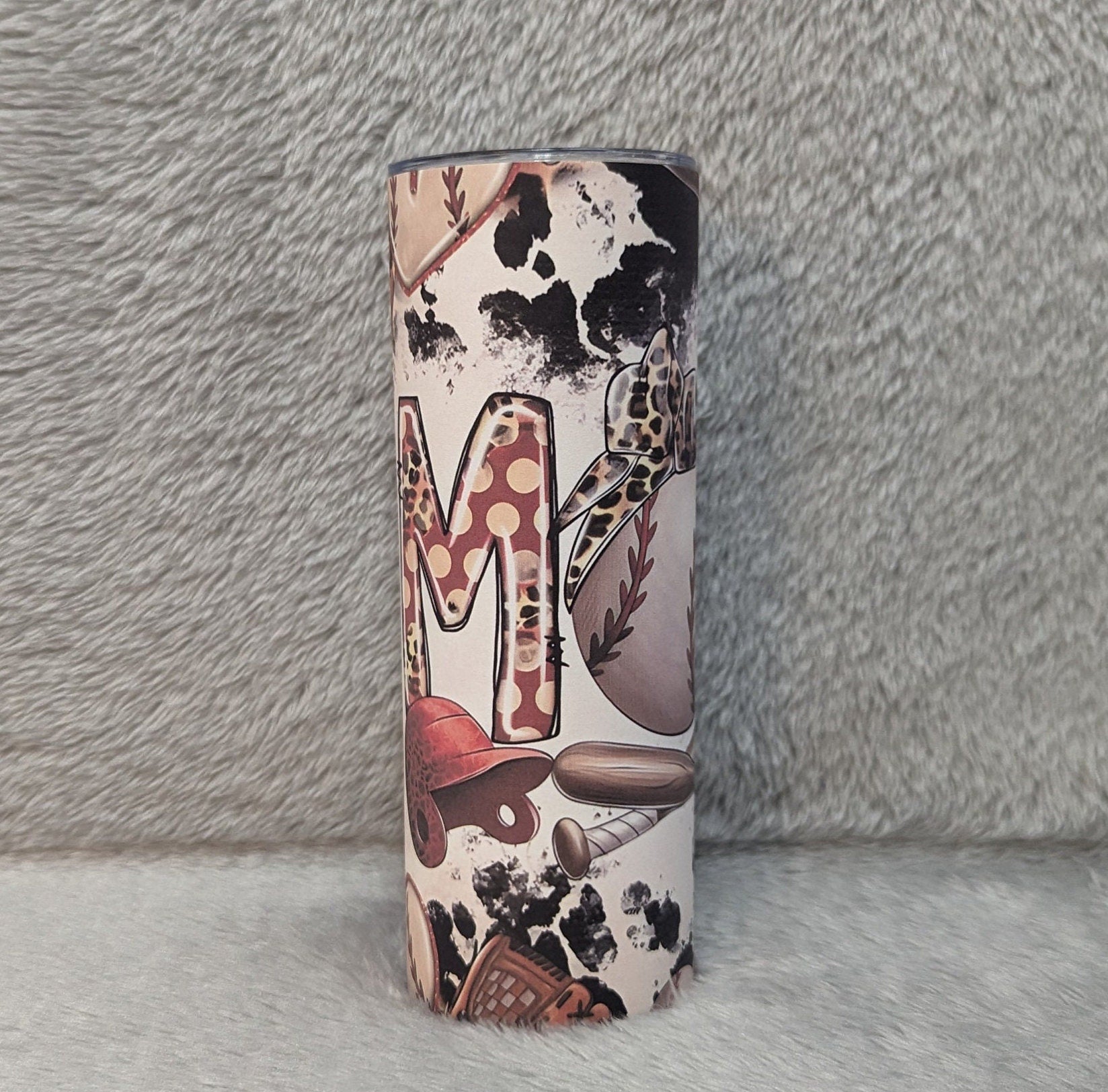 Baseball Mom Tumbler 20oz With Reusable Straw