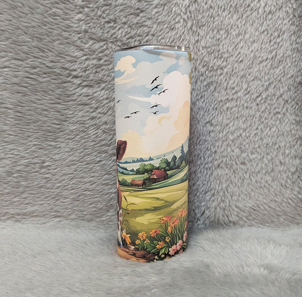 Cow Calf Tumbler 20oz With Reusable Straw, Can Be Personalized