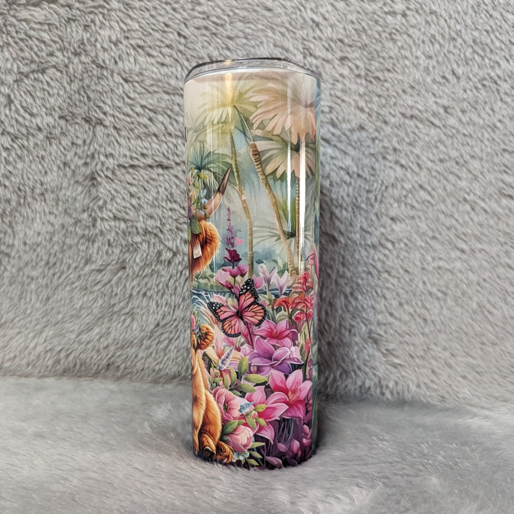 Highland Cow Tumbler 20oz With Reusable Straw, Can Be Personalized