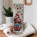Christmas Rules Gnome Tumbler 20oz With Reusable Straw