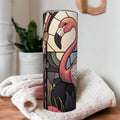 Flamingo Tumbler With A Stained Glass Design 20oz With Reusable Straw, Can Be Personalized