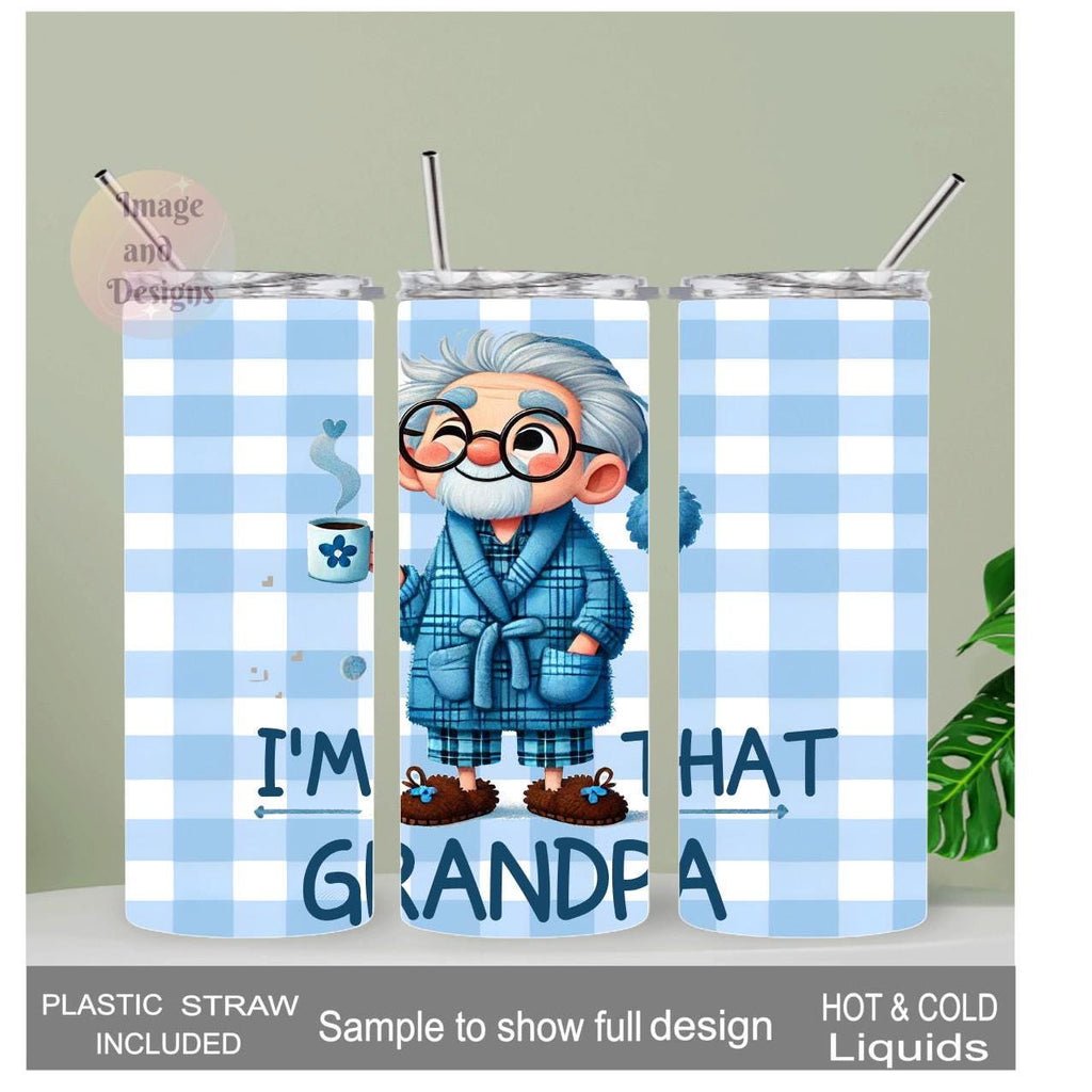Funny Grandpa Tumbler 20oz With Reusable Straw, Can Be Personalized