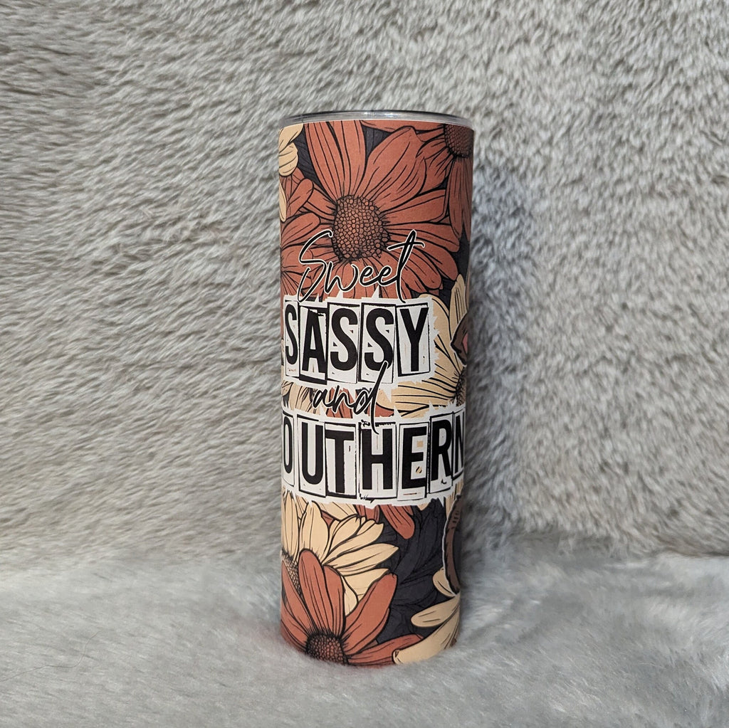 Sweet Sassy and Southern Highland Cow Tumbler 20oz With Reusable Straw