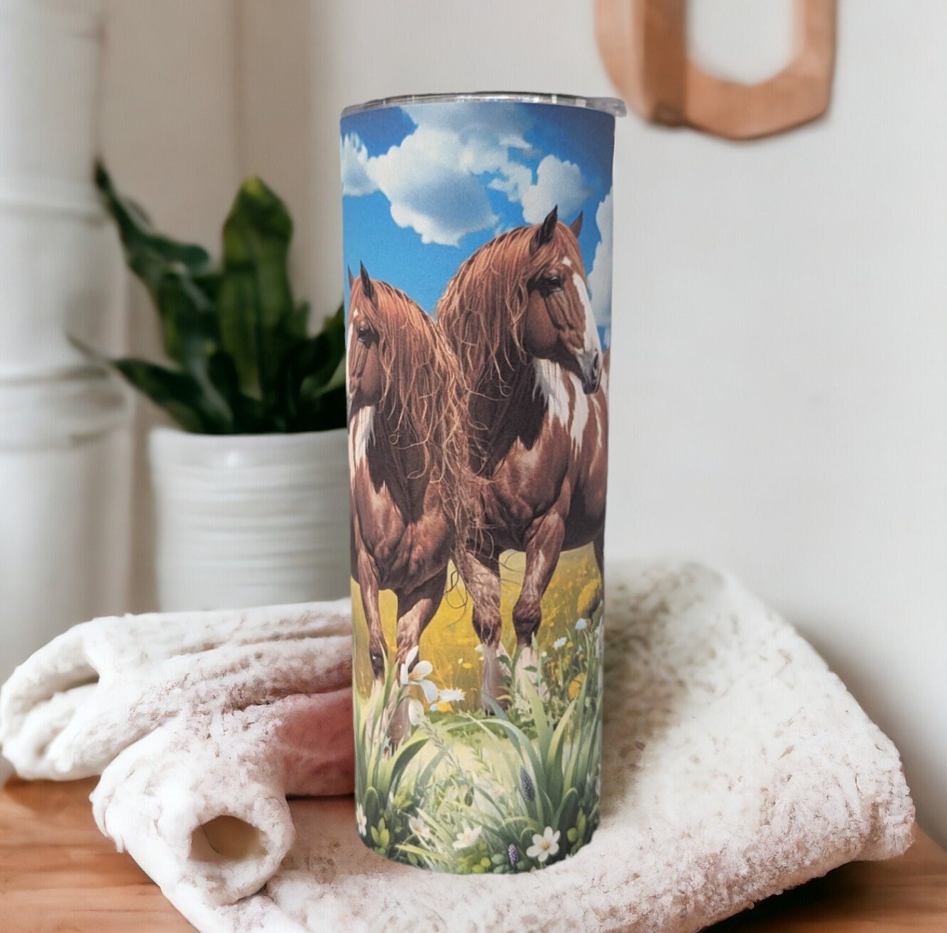 Horse Tumbler 20oz With Reusable Straw, Can Be Personalized