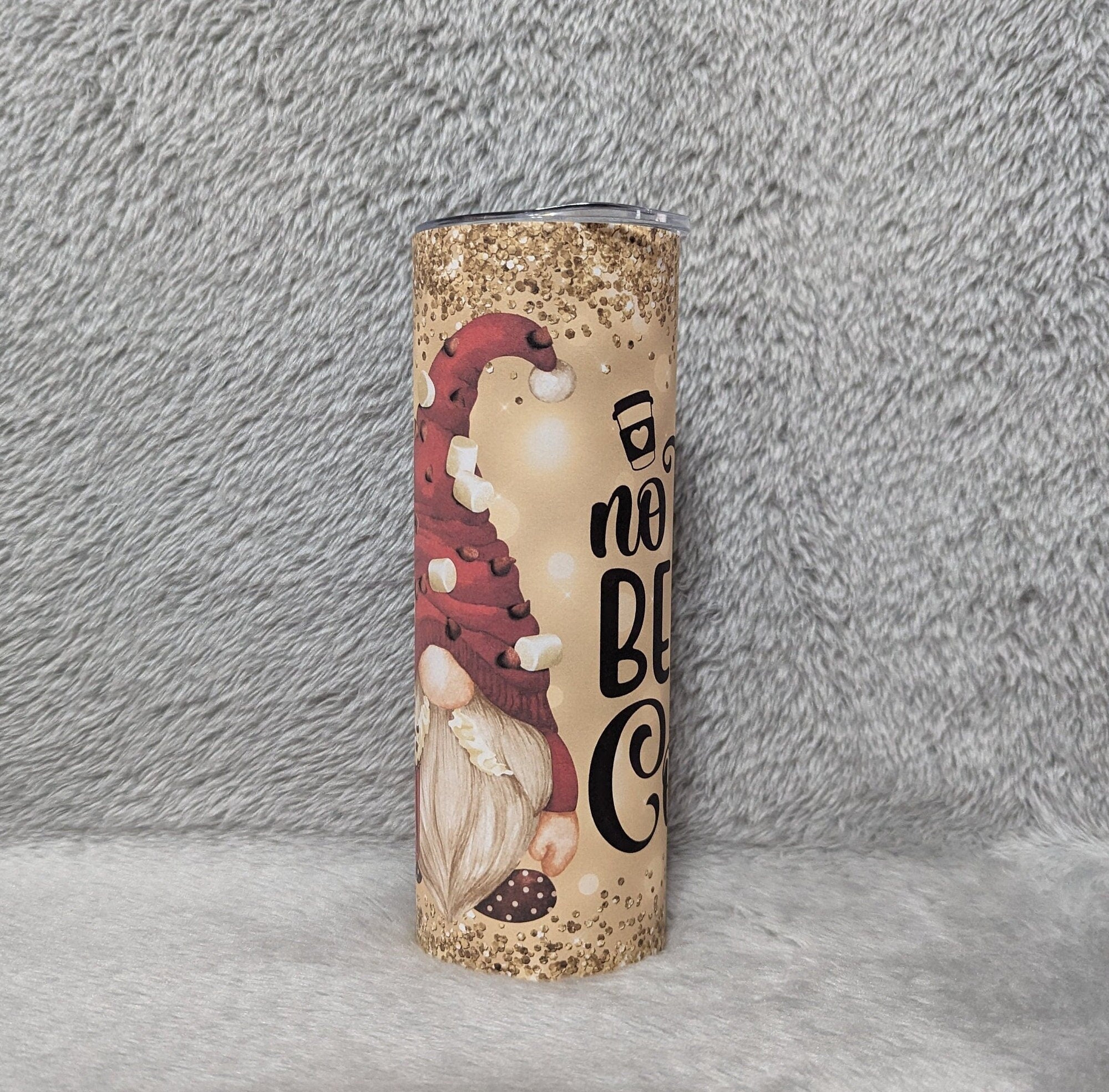 No Talkie Before Cocoa Gnome Tumbler 20oz With Reusable Straw