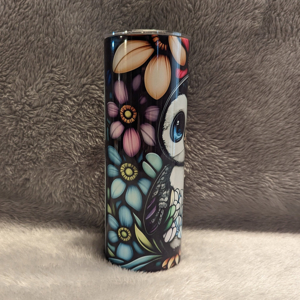 Penguin Tumbler With a Stained Glass Design 20oz With Reusable Straw, Can Be Personalized