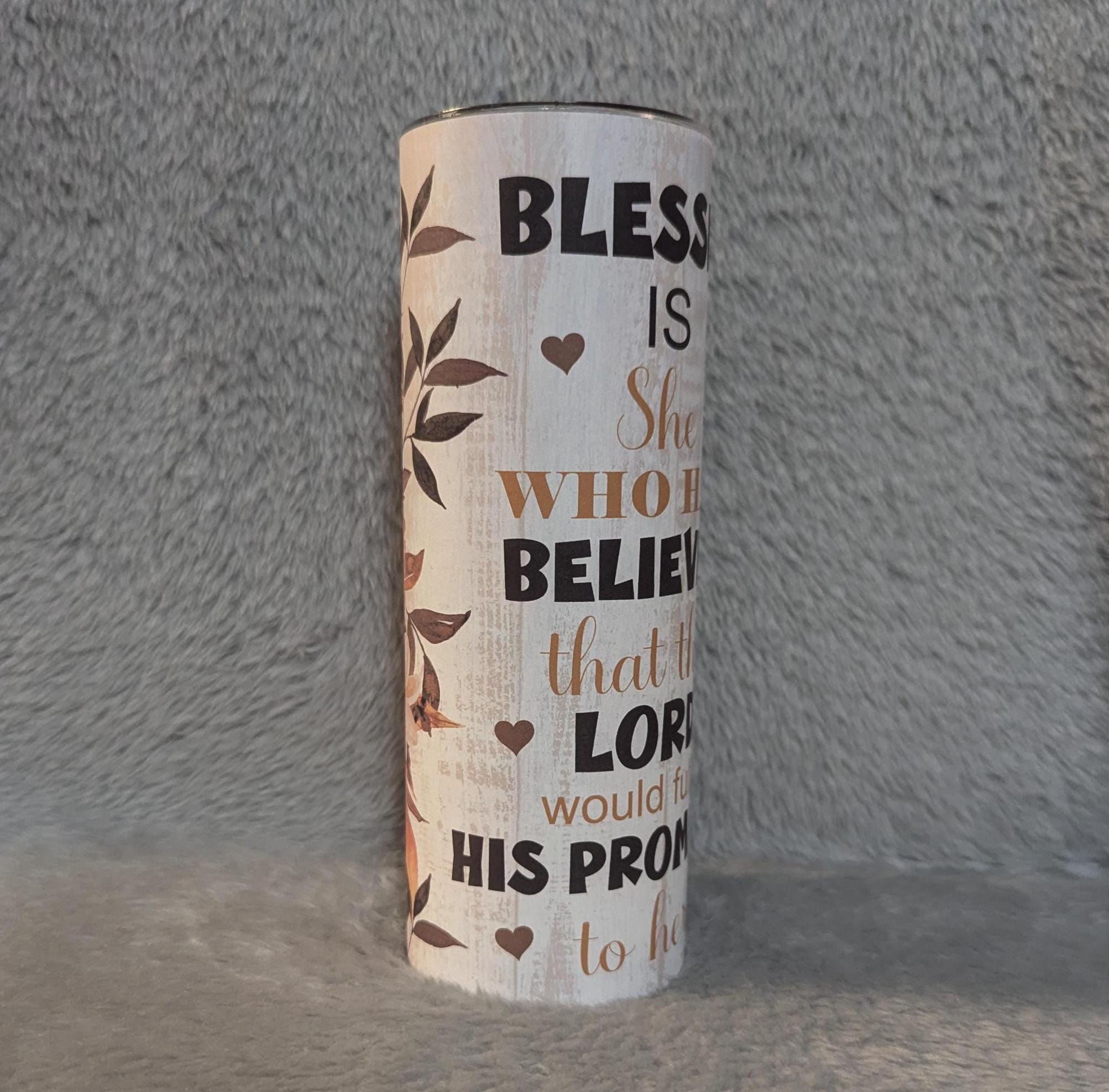 Blessed Is She Tumbler 20oz With Reusable Straw